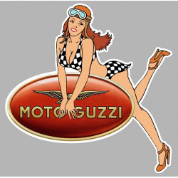 MOTO GUZZI  left Pin Up Sticker  