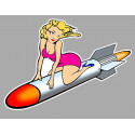 Pin Up  bomb  left laminated decal