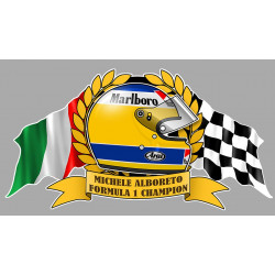 MICHELE ALBORETO FORMULA ONE  CHAMPION sticker vinyle laminé