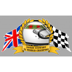 JACKIE STEWART F1 WORLD CHAMPION sticker vinyle laminé