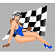 Pin Up racing chequered right Sticker  