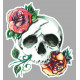 SKULL/ROSE left laminated decal