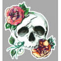 SKULL/ROSE  Sticker vinyle laminé gauche