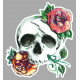 SKULL/ROSE right laminated decal