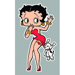 BETTY PAGE Pin up Sticker Gauche