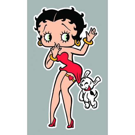 BETTY PAGE left Pin up Sticker  