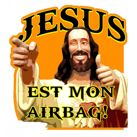  JESUS EST MON AIRBAG Sticker 