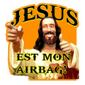 JESUS EST MON AIRBAG Laminated decal