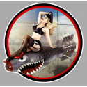 Pin Up " shark " left Sticker  