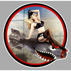 Pin Up " shark " right Sticker  