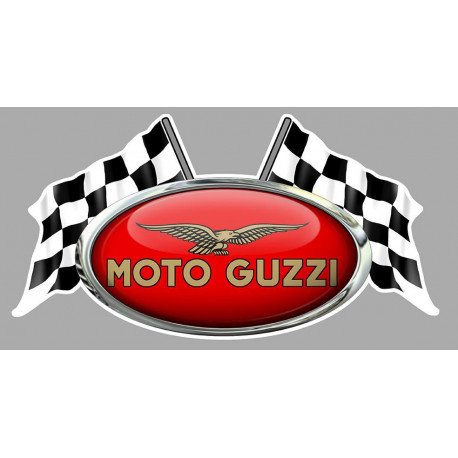 MOTO GUZZI  FLAGS Sticker Trompe-l'oeil