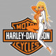 HARLEY DAVIDSON  left Pin Up Sticker  