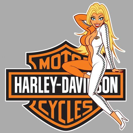 HARLEY DAVIDSON  left Pin Up Sticker  