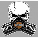 HARLEY DAVIDSON  Pistons Skull Sticker vinyle laminé