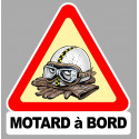 MOTARD A BORD Sticker vinyle laminé