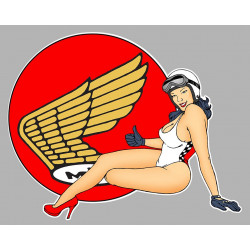 HONDA left Pin Up Sticker 