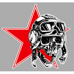 SKULL RED STAR droite  Sticker