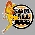 GUMBALL 3000  pin up droite Sticker vinyle laminé
