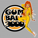 GUMBALL 3000  pin up gauche Sticker vinyle laminé