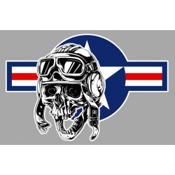 SKULL US PILOT  gauche  Sticker