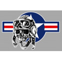 SKULL US PILOT  gauche  Sticker