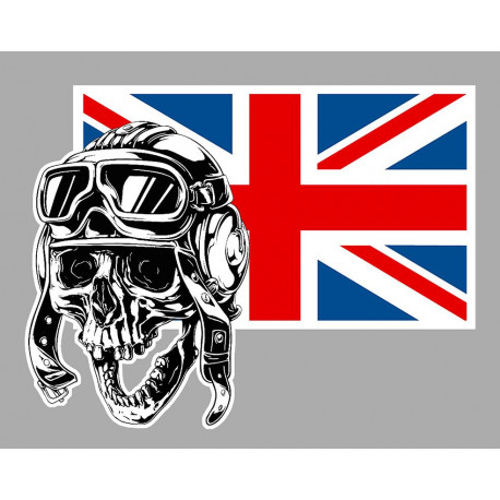 SKULL RAF PILOT  gauche  Sticker