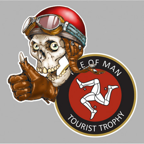 TT ISLE OF MAN left skull Sticker