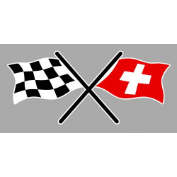 SWITZERLAND right  Chequered  Sticker