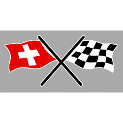 SWITZERLAND left  Chequered  Sticker