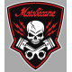 MOTOBECANE Skull / Pistons Sticker vinyle laminé