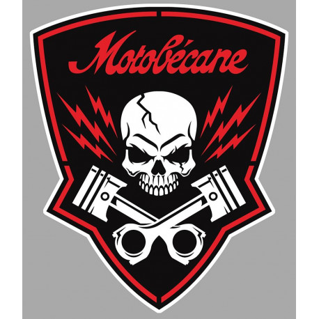 MOTOBECANE Skull Pistons Sticker