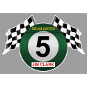 Jim CLARK Team LOTUS Flags Laminated vinyl decal