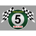 Jim CLARK Team LOTUS Flags sticker vinyle laminé