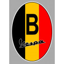 BELGIUM VESPA  Sticker  75mm x 50mm