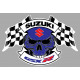 SUZUKI GSX R Skull/Flags Sticker