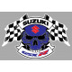 SUZUKI GSX R Skull/Flags Sticker