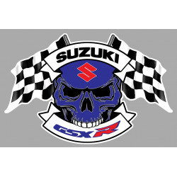 SUZUKI  GSX R Skull / Flags Sticker