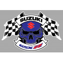 SUZUKI  GSX R Skull / Flags Sticker