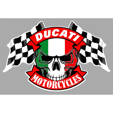 DUCATI Skull / Flags Sticker