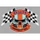 GULF Racing Skull / Flags Sticker vinyle laminé