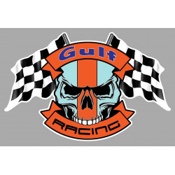 GULF  Skull / Flags Sticker