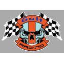 GULF Racing Skull / Flags Sticker vinyle laminé