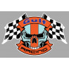 GULF Racing Skull / Flags Sticker vinyle laminé