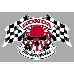 HONDA Skull / Flags Sticker