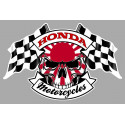 HONDA  Skull / Flags Sticker