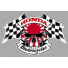 HONDA Skull / Flags Sticker
