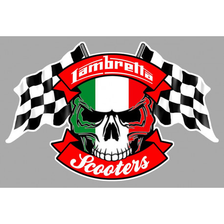 LAMBRETTA Skull / Flags Sticker