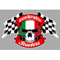 LAMBRETTA  Skull / Flags Sticker