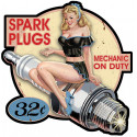 Pin Up Spark Plug left sticker