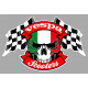 VESPA  Scooters Skull / Flags laminated decal